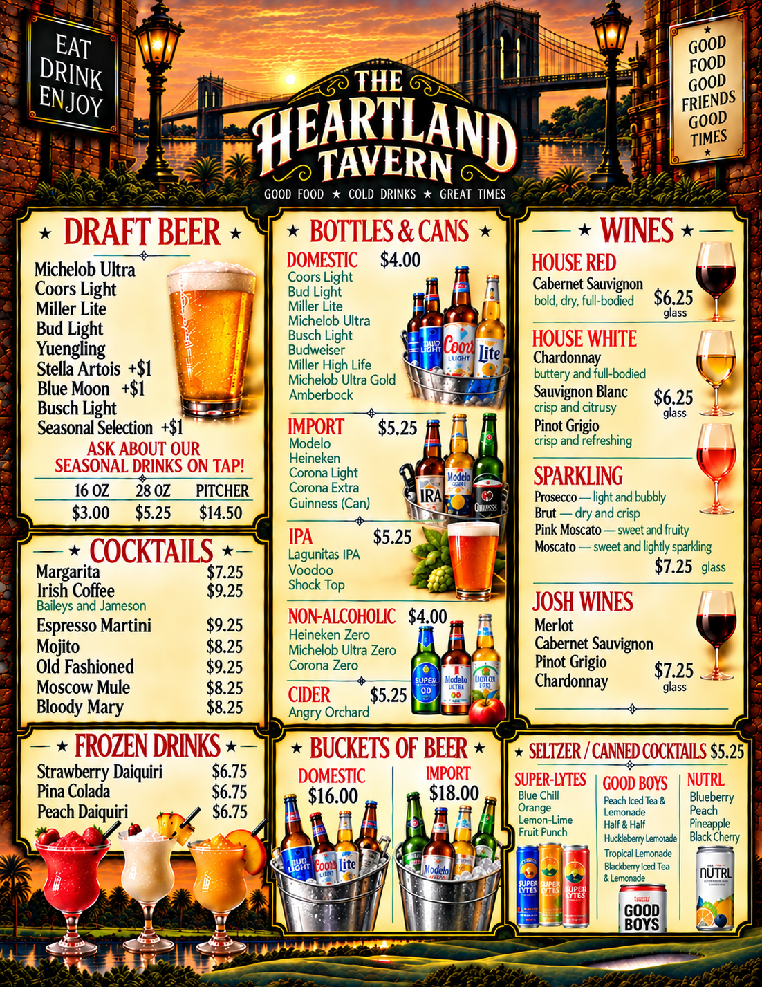 Heartland Tavern drink menu