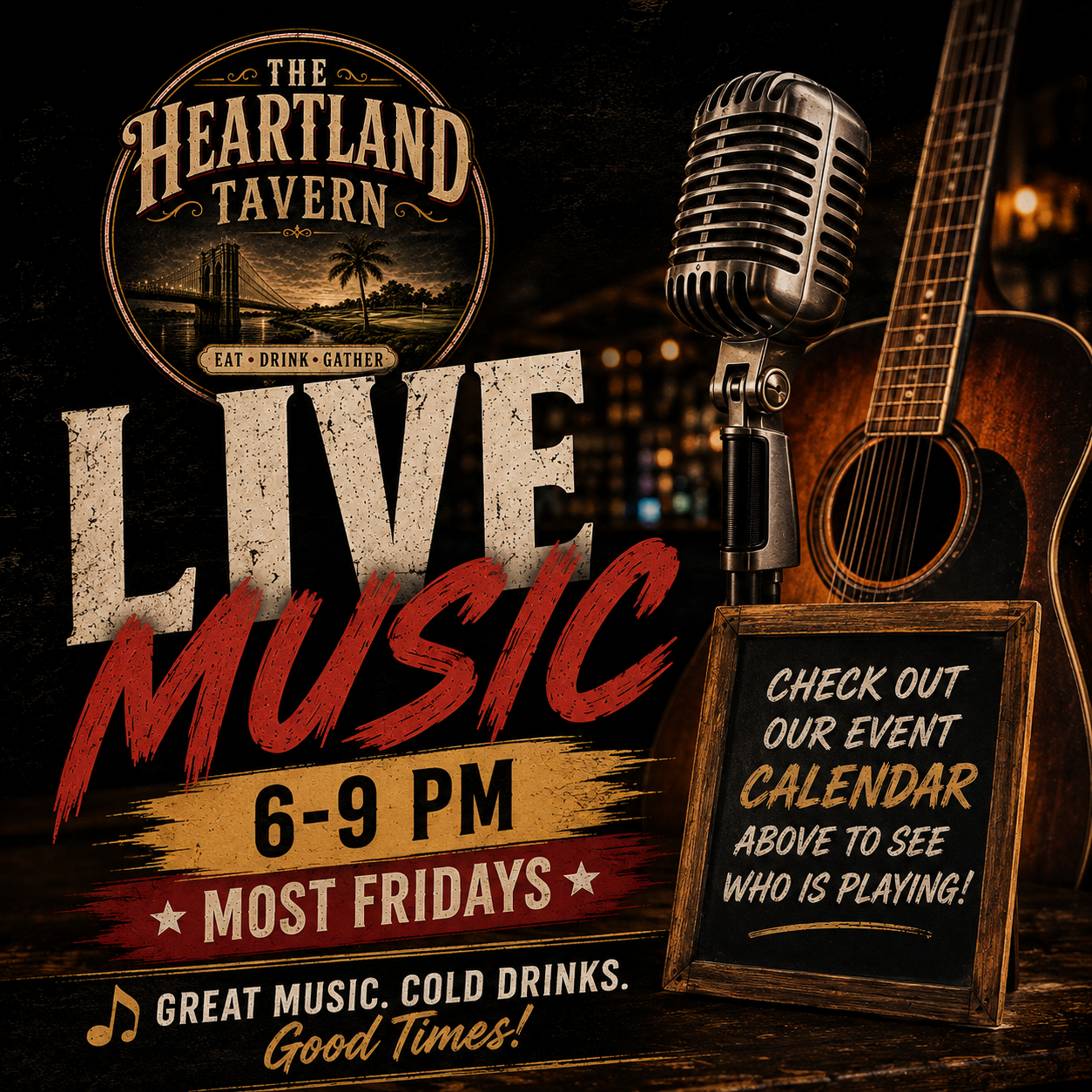 Live Music most Fridays 6-9pm at The Heartland Tavern